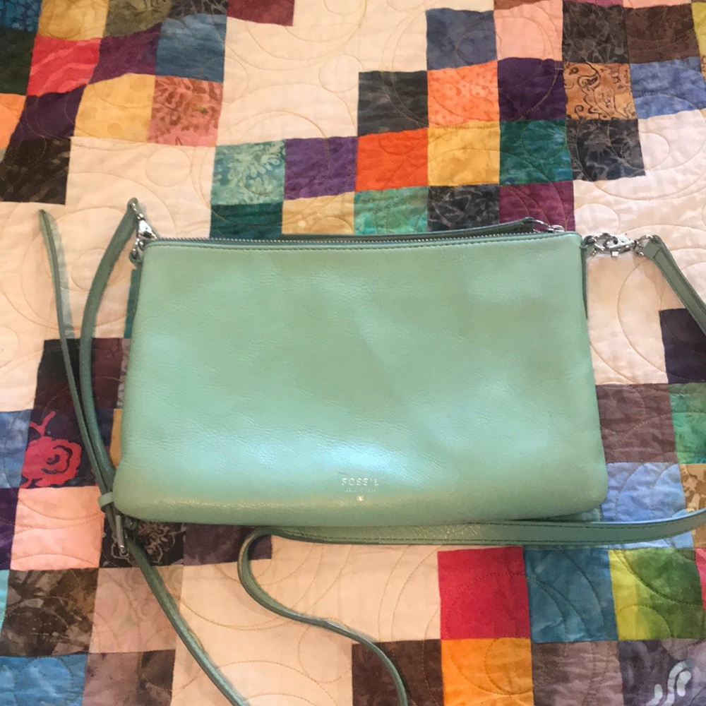 Turquoise Fossil cross body purse